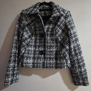 CAbi Black and White Textured Blazer